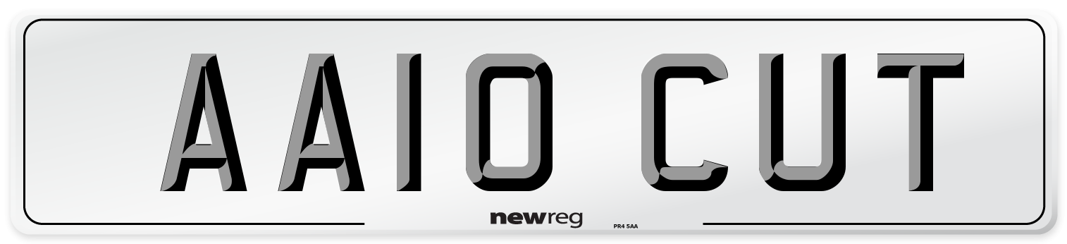 AA10 CUT Number Plate from New Reg